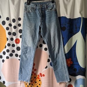 Levi's size 26 medium way raw hem jeans